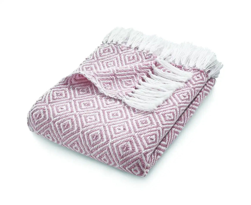 Origins hug rug woven diamond pink Pink Living Room Flat Weave Rug.