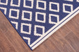 Rug Style terrace outdoor diamond navy Blue, Navy Living Room Geometric Rug.