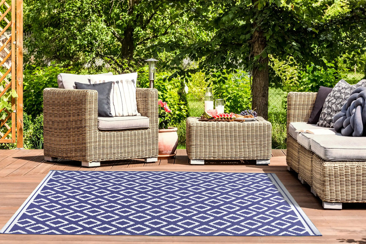 Terrace Outdoor Diamond Navy Rugs - Buy Diamond Navy Rugs Online from ...