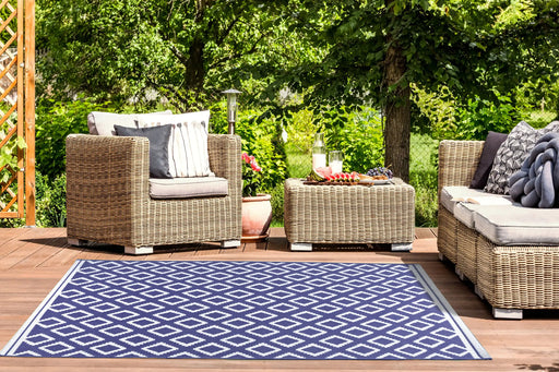 Rug Style terrace outdoor diamond navy Blue, Navy Living Room Geometric Rug.