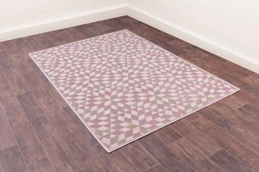 Prestige dimensions 808 rose Multicoloured, Pink Living Room Geometric Rug.