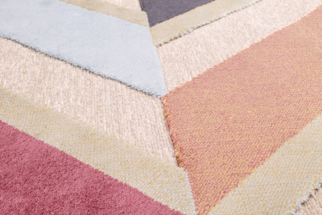 Prestige dimensions 834 teal Beige, Multicoloured Living Room Geometric Rug.