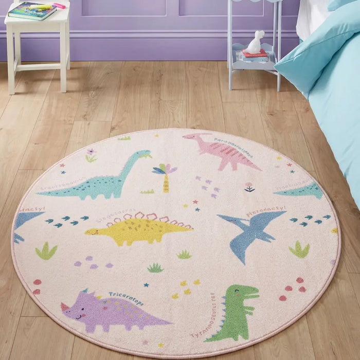 Catherine Lansfield Dinosaur Friends Pink / Blue - Washable