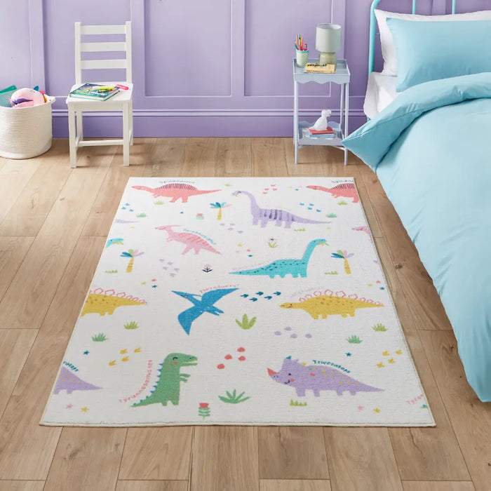 Catherine Lansfield Dinosaur Friends Pink / Blue - Washable
