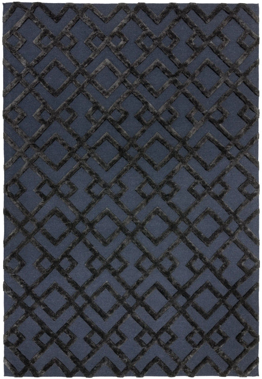 Asiatic dixon black trellis Black Living Room Wool Rug.