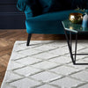 Asiatic dixon silver diamond Grey Living Room Wool Rug.
