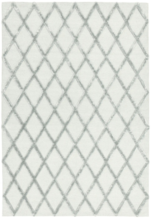 Asiatic dixon silver diamond Grey Living Room Wool Rug.