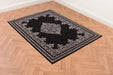 Rug Style traditional poly douglas black Black Living Room Moroccan Rug.