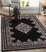 Rug Style traditional poly douglas black Black Living Room Moroccan Rug.