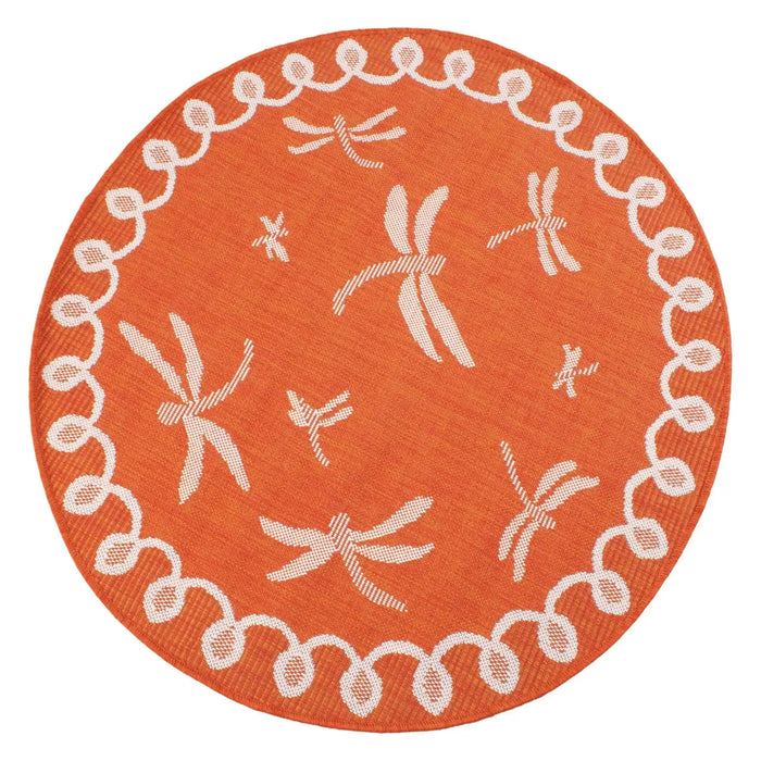 Rug Style terrace outdoor dragonfly terracotta Orange Living Room Geometric Rug.