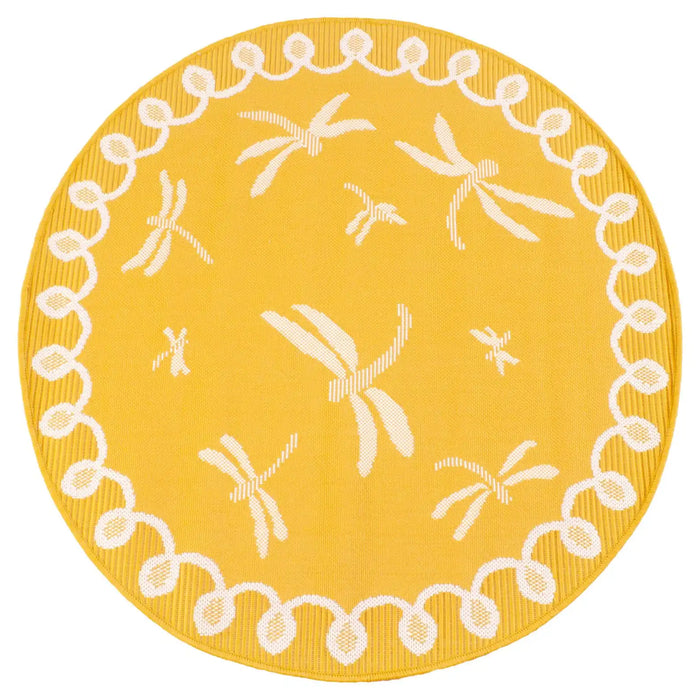 Rug Style terrace outdoor dragonfly gold Yellow Living Room Geometric Rug.