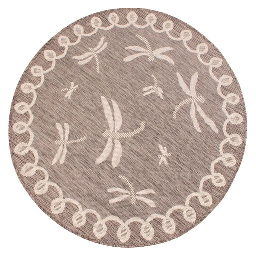 Rug Style terrace outdoor dragonfly taupe Brown Living Room Geometric Rug.