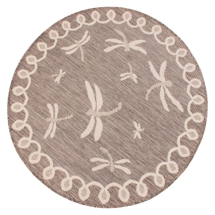 Rug Style terrace outdoor dragonfly taupe Brown Living Room Geometric Rug.