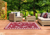Rug Style terrace outdoor dragonfly bordeaux Red Living Room Geometric Rug.