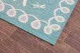Rug Style terrace outdoor dragonfly teal Teal Living Room Geometric Rug.