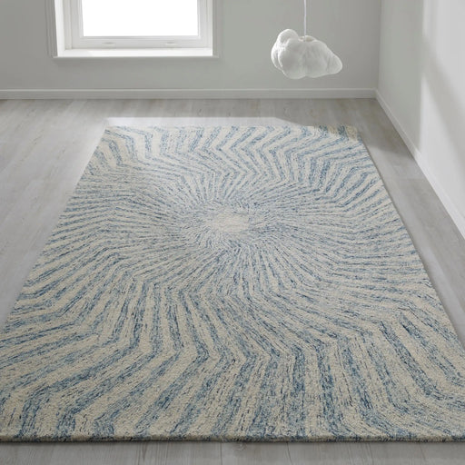 Oriental Weavers elements ow spiral Blue Living Room Wool Rug.