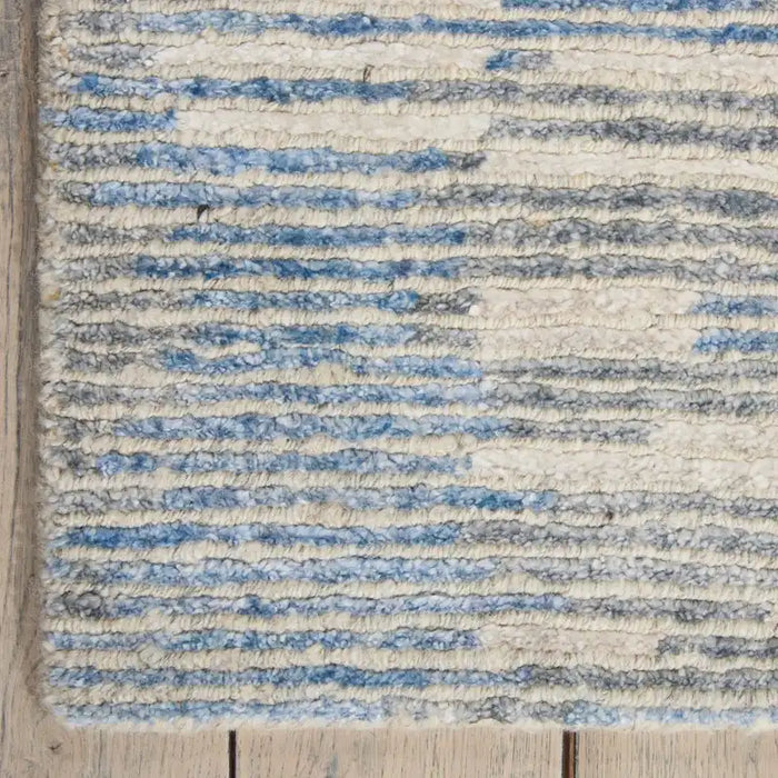 Nourison ellora ell01 blue Blue Living Room Geometric Rug.