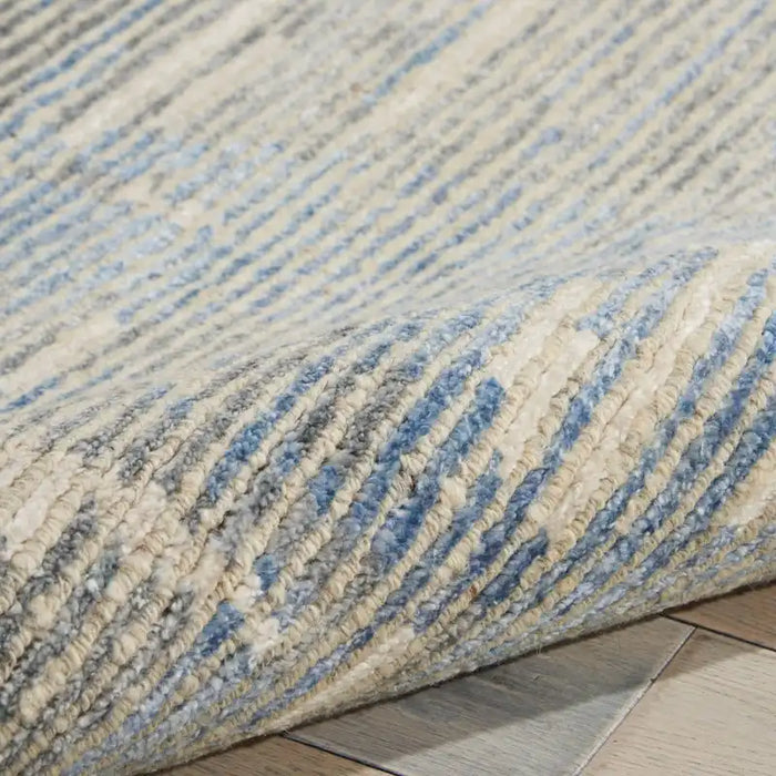 Nourison ellora ell01 blue Blue Living Room Geometric Rug.