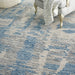 Nourison ellora ell01 blue Blue Living Room Geometric Rug.