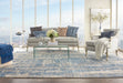 Nourison ellora ell01 blue Blue Living Room Geometric Rug.
