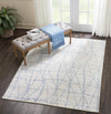 Nourison ellora ell02 sky Blue, Ivory Living Room Geometric Rug.