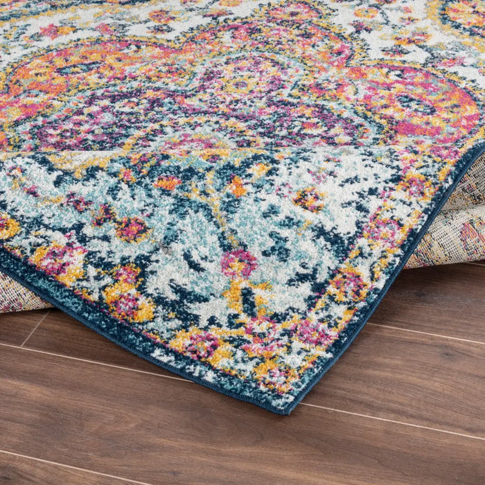 JULIA Vintage Traditional Oriental Boho Pink/Saffron Rug