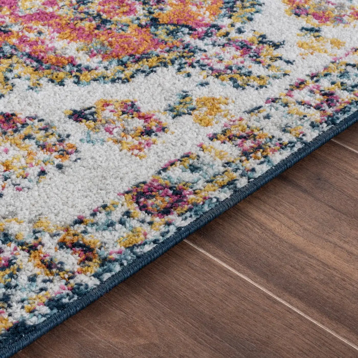 JULIA Vintage Traditional Oriental Boho Pink/Saffron Rug