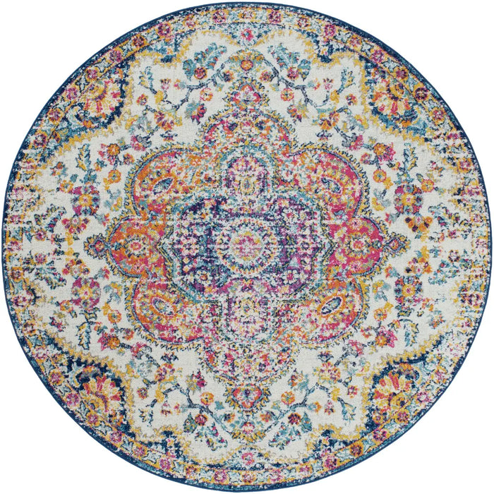 JULIA Vintage Traditional Oriental Boho Pink/Saffron Rug