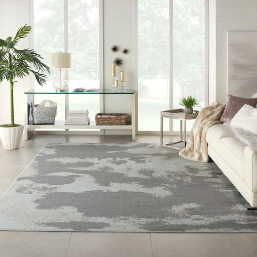 Nourison etchings etc03 grey Grey Living Room  Rug.