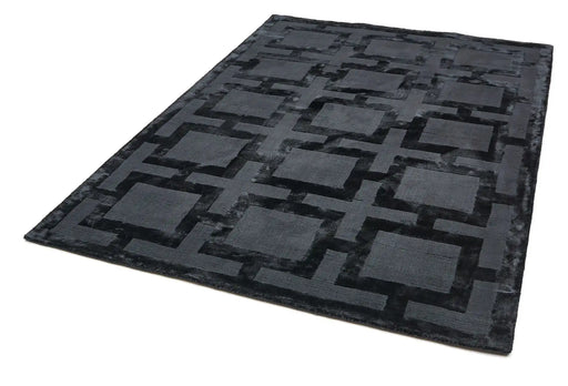 Asiatic eaton black Black Living Room Geometric Rug.