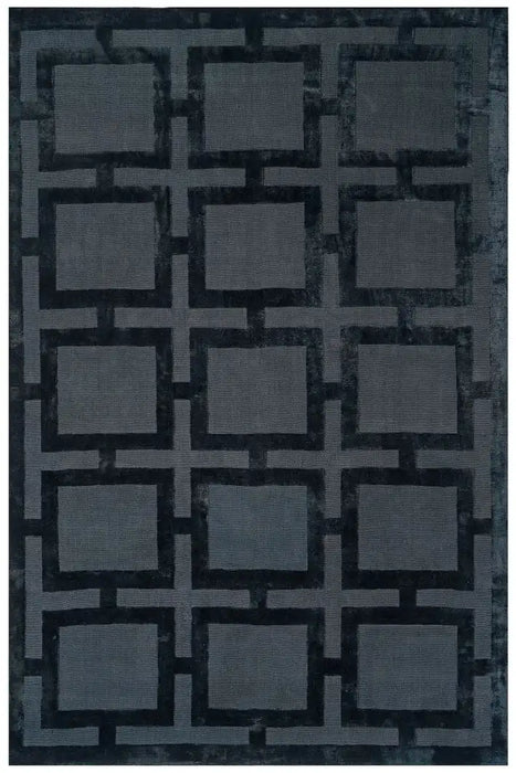 Asiatic eaton black Black Living Room Geometric Rug.