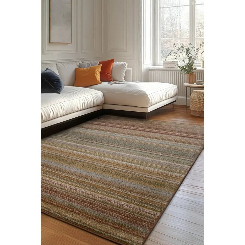Multiple Patterned Rug Echo Multi Stripe Multi Multicoloured Rug — RugsDirect Online