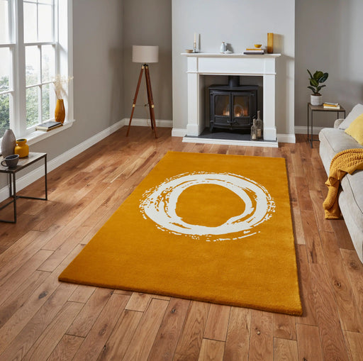 Think Rugs think elements el1095 ochre Yellow  Wool Rug.