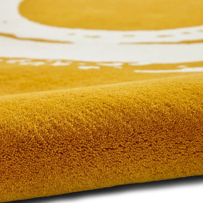 Think Rugs think elements el1095 ochre Yellow  Wool Rug.