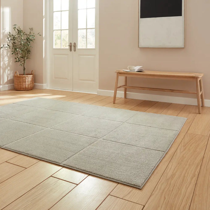 Elio 70100 Silver Modern Geometric Rug