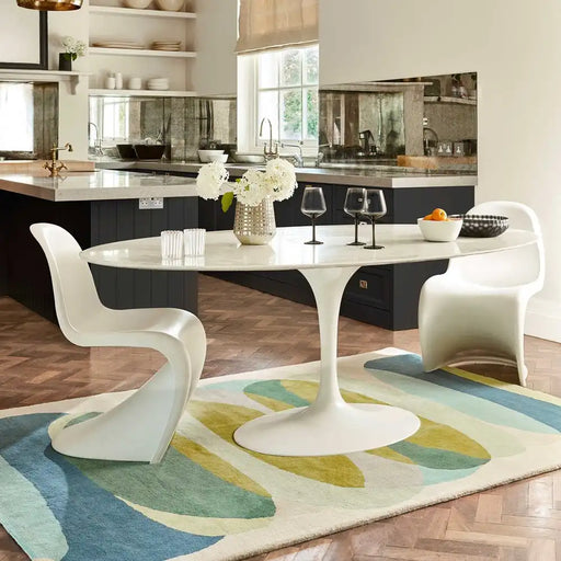 Harlequin harlequin elloptic emerald 140307 Blue, Green, Multicoloured Living Room Wool Rug.