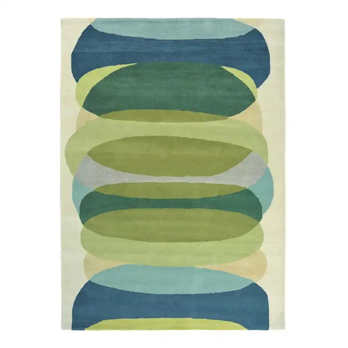 Harlequin harlequin elloptic emerald 140307 Blue, Green, Multicoloured Living Room Wool Rug.
