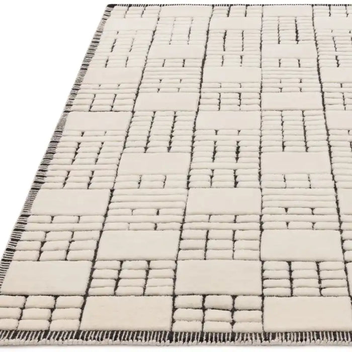 Asiatic empire cream black Black, Cream Living Room Wool Rug.