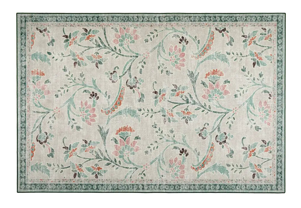 Hug Rug Eco-Washable English Floral 120X185 Green Rug — RugsDirect Online