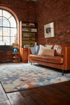 Asiatic enigma blue multi Blue, Multicoloured Living Room Wool Rug.