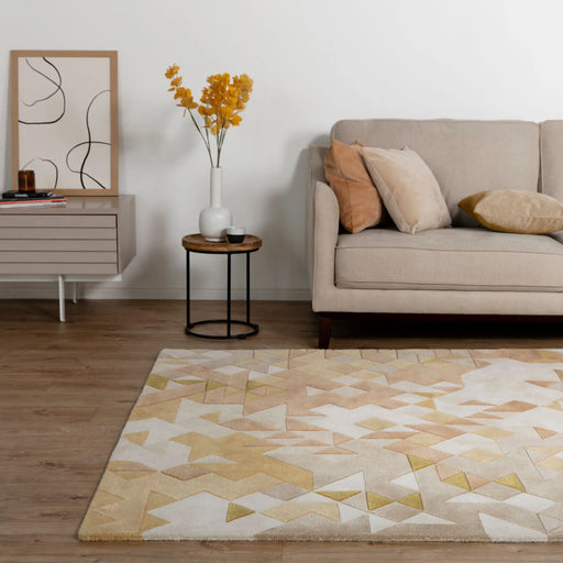 Asiatic enigma gold multi Yellow, Multicoloured Living Room Wool Rug.