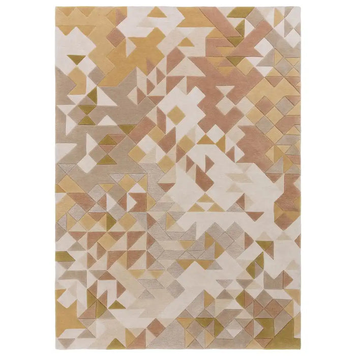 Asiatic enigma gold multi Yellow, Multicoloured Living Room Wool Rug.