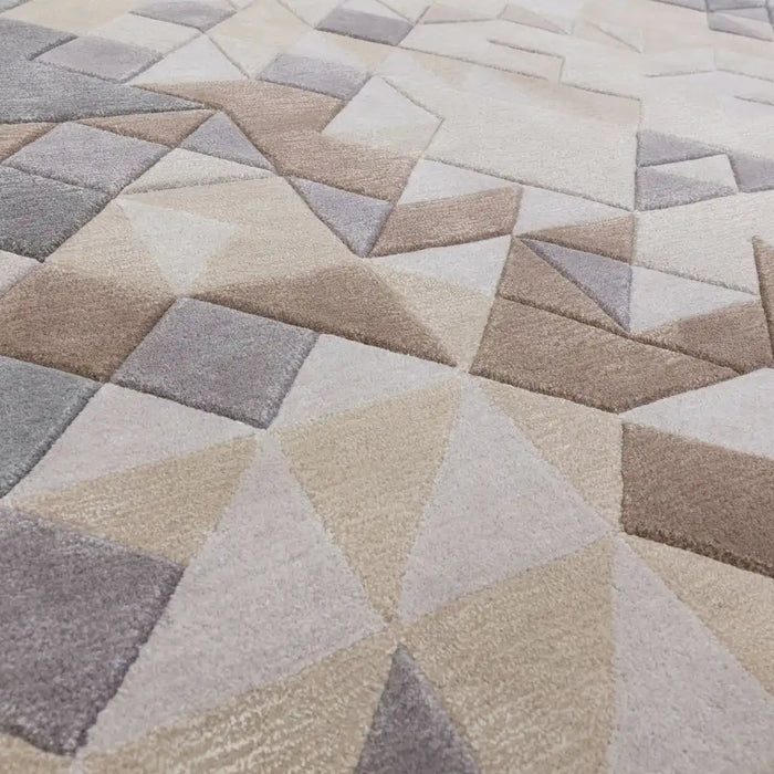 Asiatic enigma grey multi Grey, Multicoloured Living Room Wool Rug.