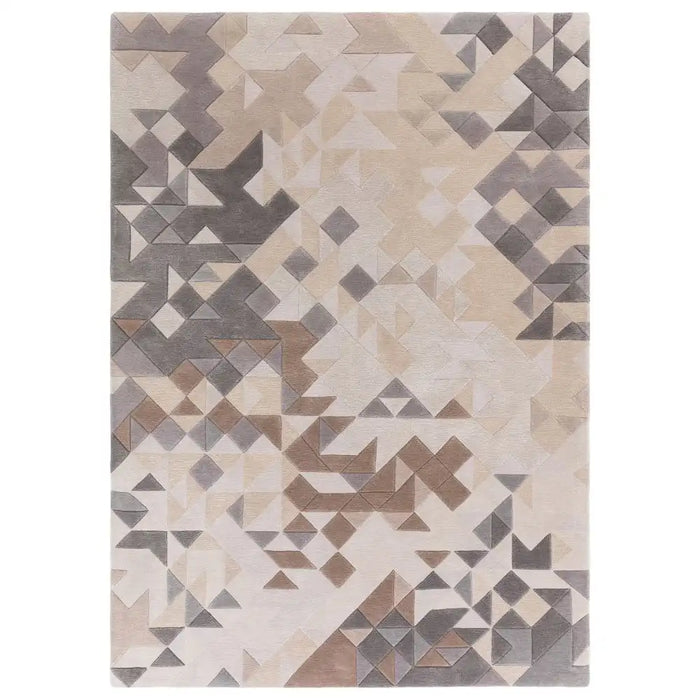 Asiatic enigma grey multi Grey, Multicoloured Living Room Wool Rug.