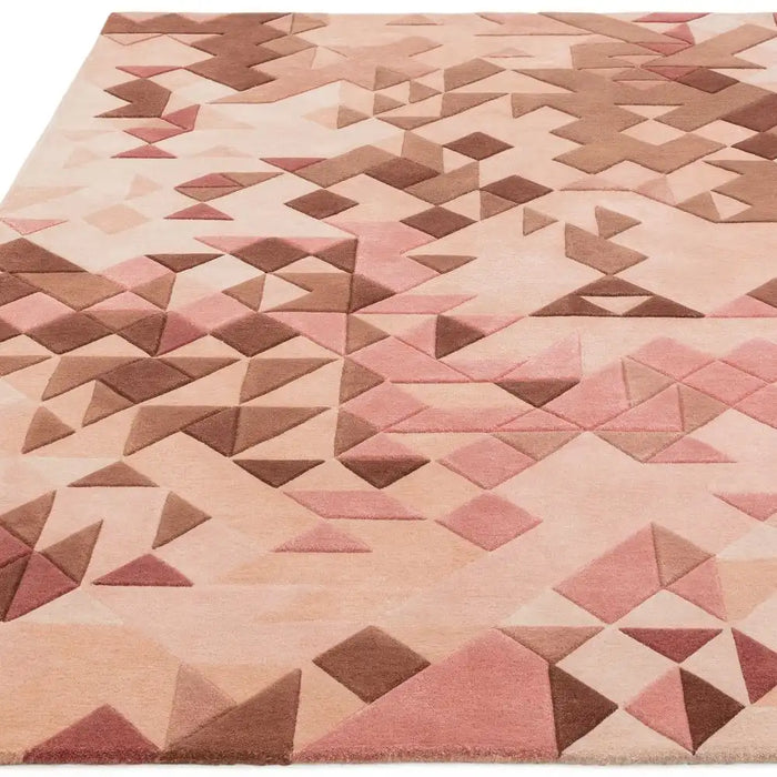 Asiatic enigma rose multi Multicoloured, Pink Living Room Wool Rug.