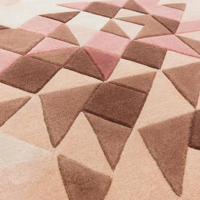 Asiatic enigma rose multi Multicoloured, Pink Living Room Wool Rug.