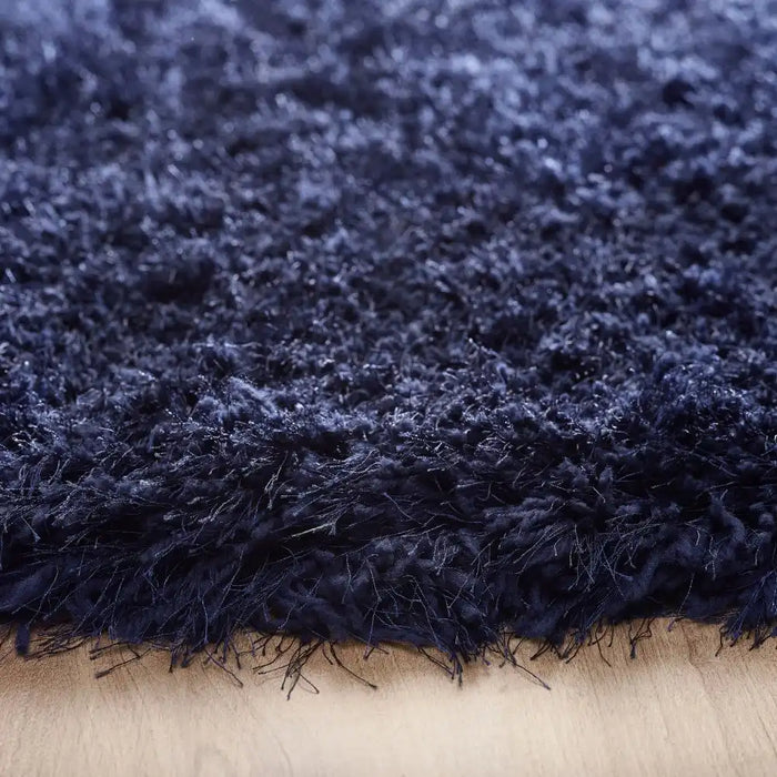 Origins extravagance navy Blue, Navy Living Room Shaggy Rug.