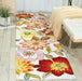 Nourison fantasy fa18 ivory Ivory, Multicoloured Living Room Floral Rug.