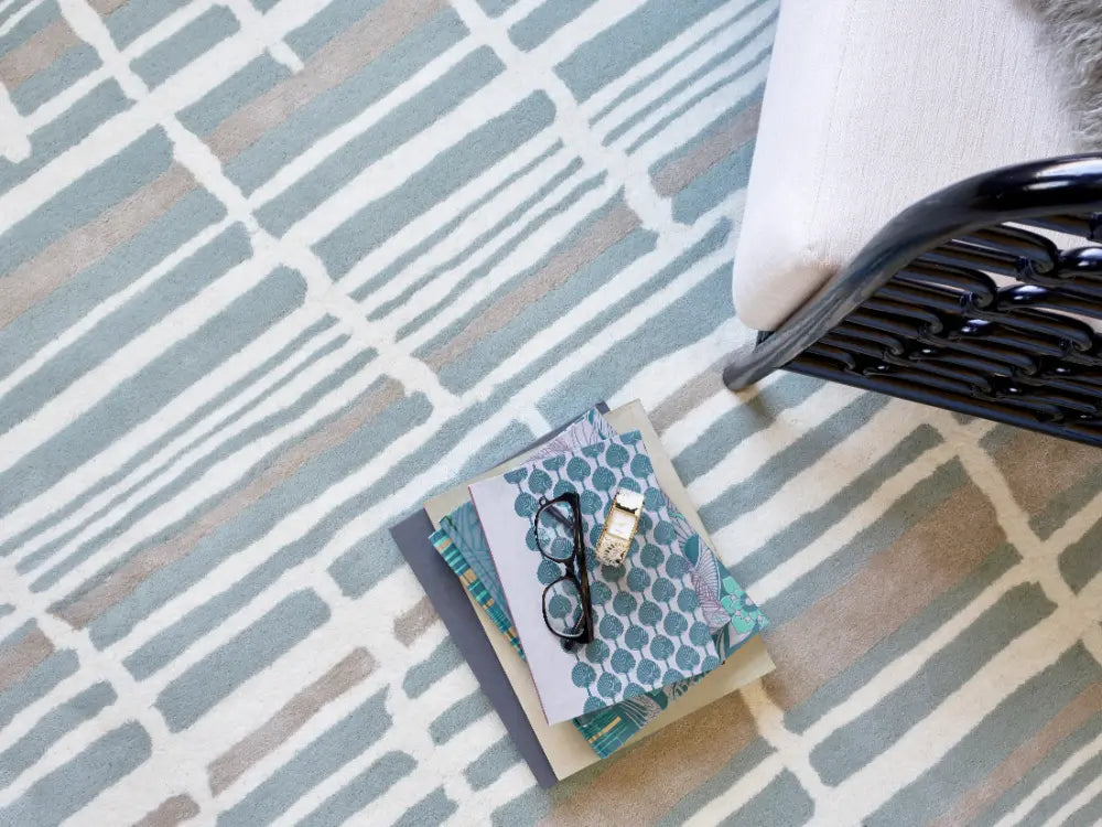Tortoiseshell Stripe FB Jade Multicoloured Rug — RugsDirect Online