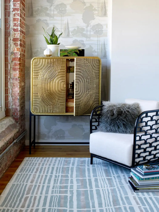 Tortoiseshell Stripe Florence Broadhurst Jade 039808 Rug